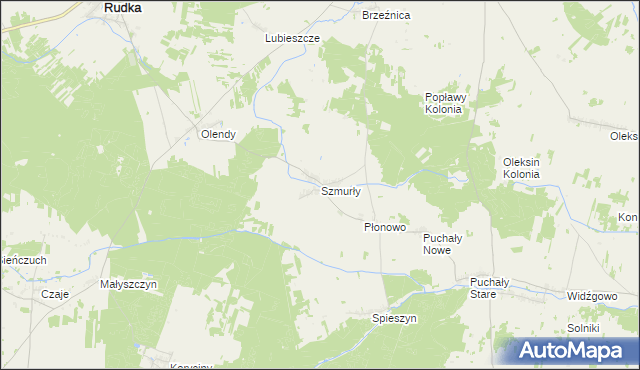 mapa Szmurły, Szmurły na mapie Targeo