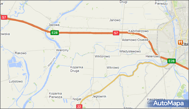 mapa Wiktorowo gmina Gronowo Elbląskie, Wiktorowo gmina Gronowo Elbląskie na mapie Targeo