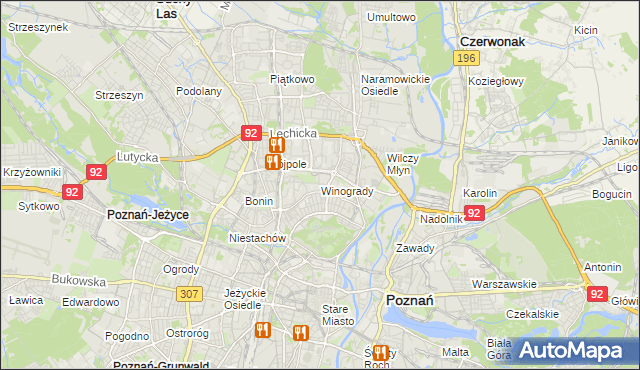 mapa Winogrady, Winogrady na mapie Targeo