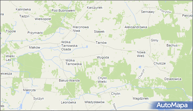 mapa Wygoda gmina Wierzbica, Wygoda gmina Wierzbica na mapie Targeo