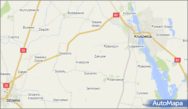 mapa Zakupie, Zakupie na mapie Targeo