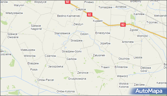 mapa Załusin, Załusin na mapie Targeo