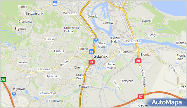 mapa Gdańska, Gdańsk na mapie Targeo