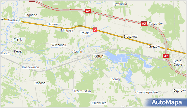 mapa Kotuń powiat siedlecki, Kotuń powiat siedlecki na mapie Targeo