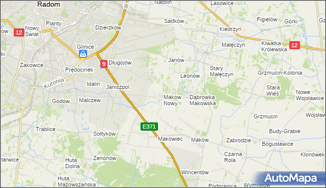 mapa Maków Nowy, Maków Nowy na mapie Targeo