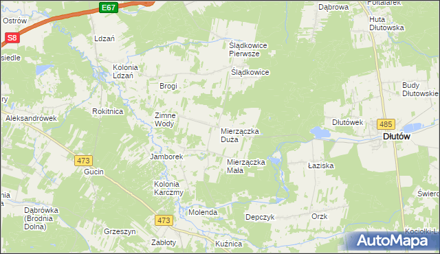 mapa Mierzączka Duża, Mierzączka Duża na mapie Targeo