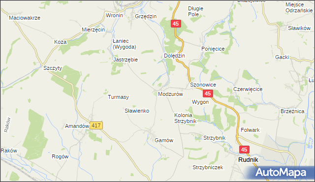 mapa Modzurów, Modzurów na mapie Targeo