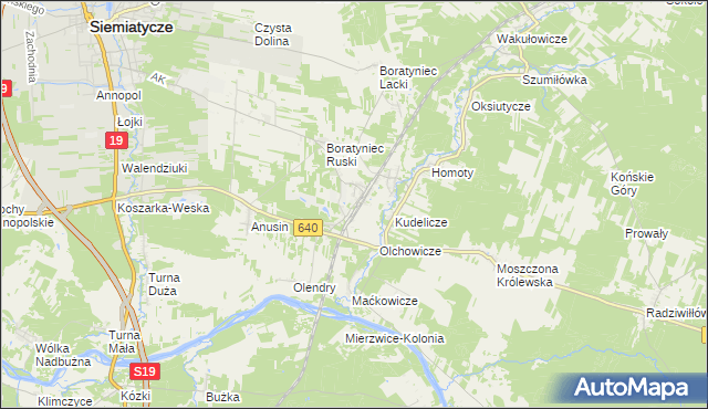 mapa Siemiatycze-Stacja, Siemiatycze-Stacja na mapie Targeo