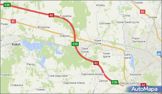 mapa Stare Opole, Stare Opole na mapie Targeo