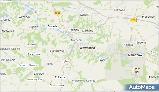 mapa Wąwolnica powiat puławski, Wąwolnica powiat puławski na mapie Targeo