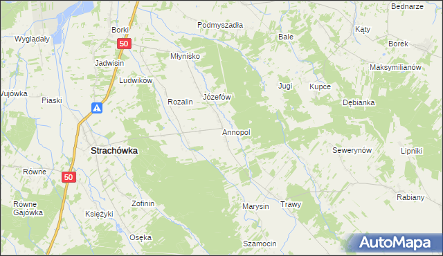 mapa Annopol gmina Strachówka, Annopol gmina Strachówka na mapie Targeo