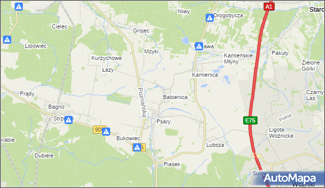 mapa Babienica, Babienica na mapie Targeo