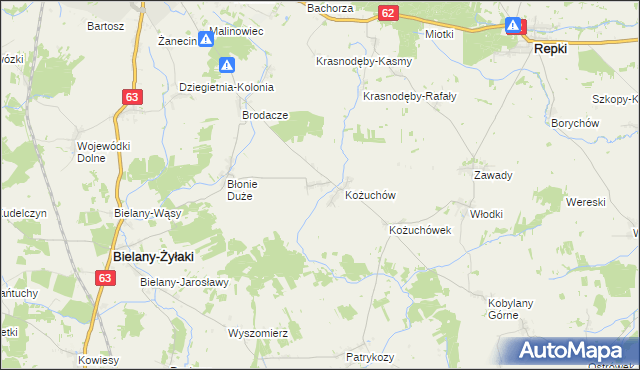 mapa Błonie Małe, Błonie Małe na mapie Targeo