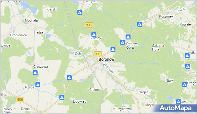 mapa Boronów, Boronów na mapie Targeo