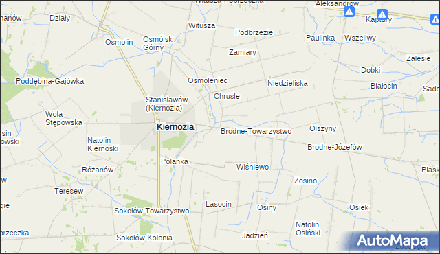 mapa Brodne-Towarzystwo, Brodne-Towarzystwo na mapie Targeo