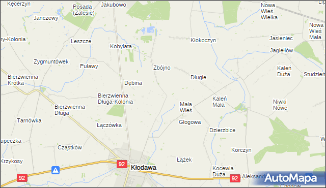 mapa Cegielnia gmina Kłodawa, Cegielnia gmina Kłodawa na mapie Targeo