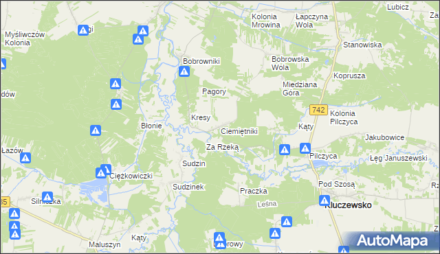 mapa Ciemiętniki, Ciemiętniki na mapie Targeo