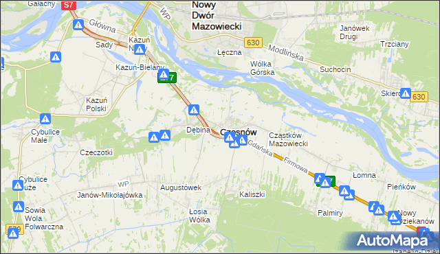 mapa Czosnów, Czosnów na mapie Targeo