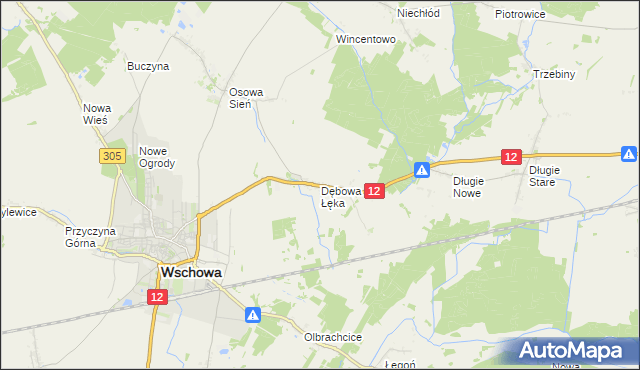 mapa Dębowa Łęka, Dębowa Łęka na mapie Targeo