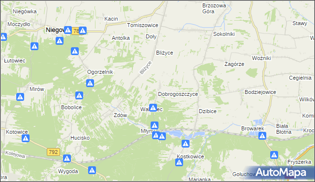 mapa Dobrogoszczyce, Dobrogoszczyce na mapie Targeo