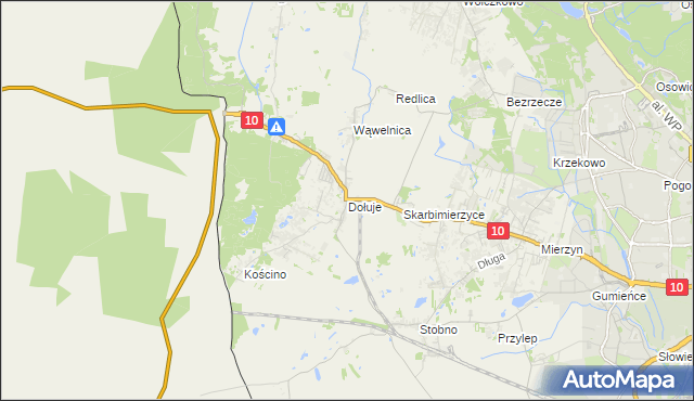 mapa Dołuje, Dołuje na mapie Targeo