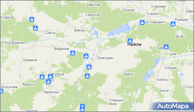 mapa Dzierzgów gmina Radków, Dzierzgów gmina Radków na mapie Targeo