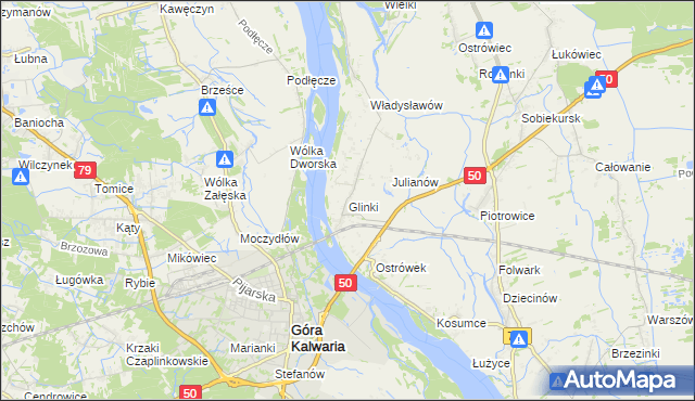 mapa Glinki gmina Karczew, Glinki gmina Karczew na mapie Targeo