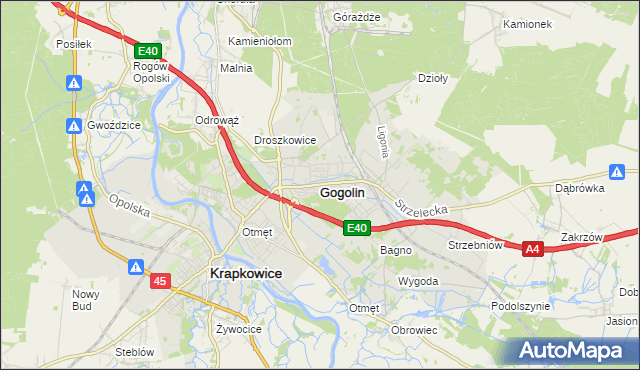 mapa Gogolin powiat krapkowicki, Gogolin powiat krapkowicki na mapie Targeo