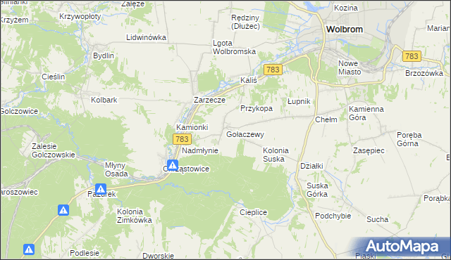 mapa Gołaczewy, Gołaczewy na mapie Targeo