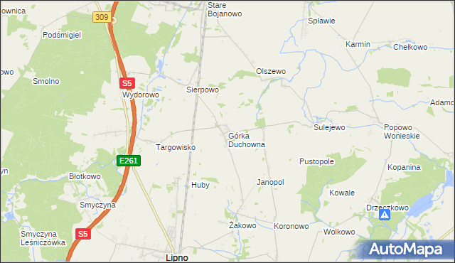 mapa Górka Duchowna, Górka Duchowna na mapie Targeo