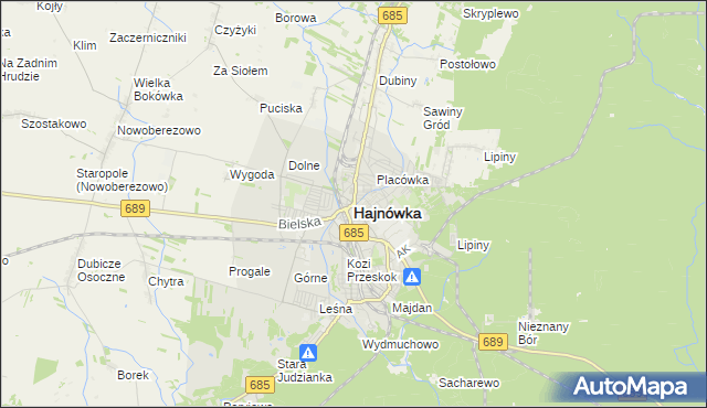 mapa Hajnówka, Hajnówka na mapie Targeo