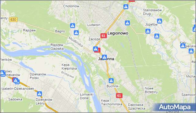 mapa Jabłonna powiat legionowski, Jabłonna powiat legionowski na mapie Targeo