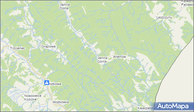 mapa Jamna Górna, Jamna Górna na mapie Targeo