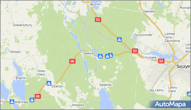 mapa Janowo gmina Szczytno, Janowo gmina Szczytno na mapie Targeo