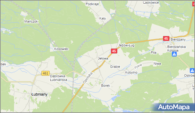 mapa Jełowa, Jełowa na mapie Targeo