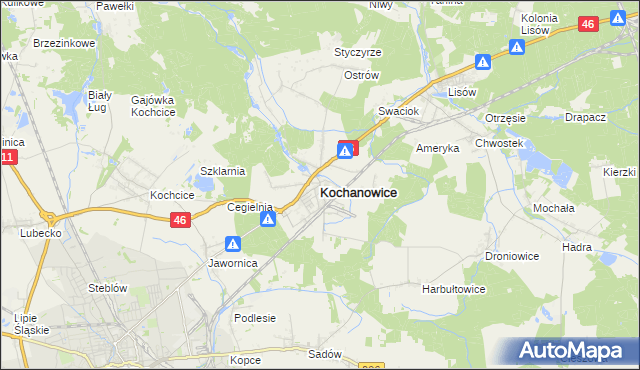 mapa Kochanowice, Kochanowice na mapie Targeo