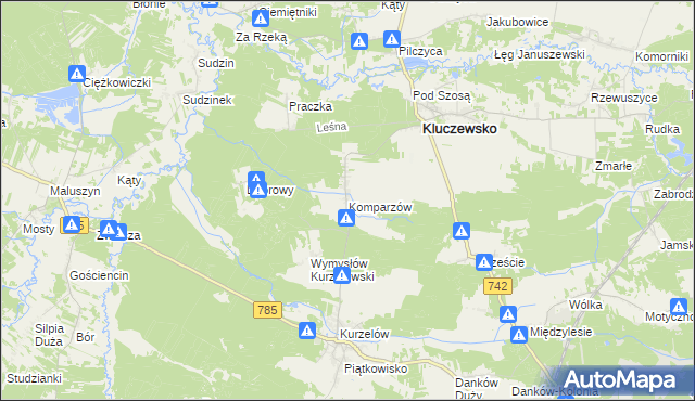 mapa Komparzów, Komparzów na mapie Targeo