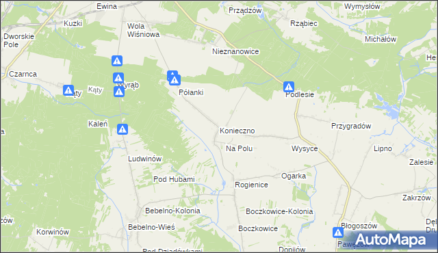 mapa Konieczno, Konieczno na mapie Targeo