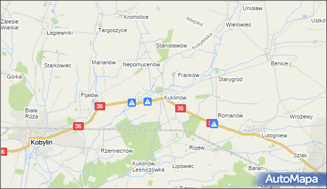 mapa Kuklinów, Kuklinów na mapie Targeo