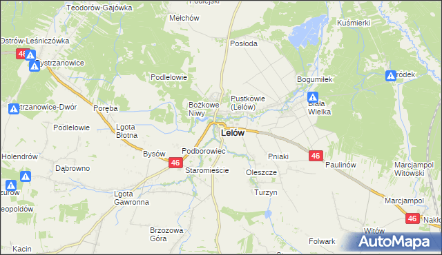 mapa Lelów, Lelów na mapie Targeo