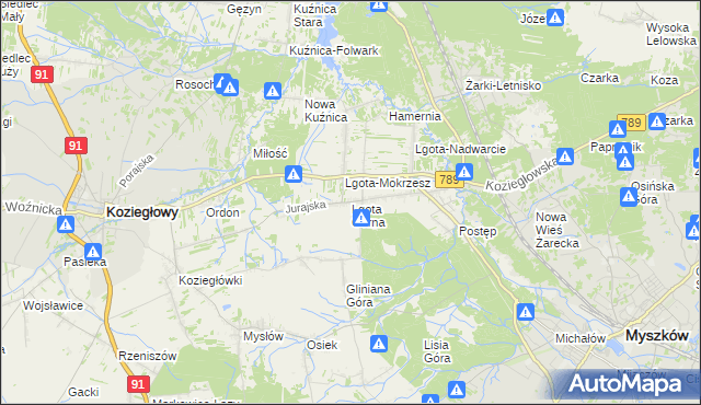 mapa Lgota Górna, Lgota Górna na mapie Targeo