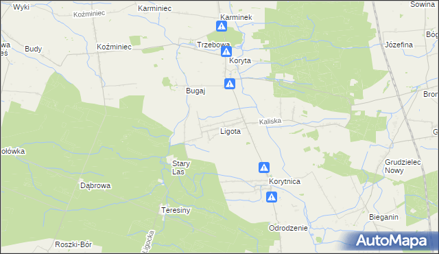 mapa Ligota gmina Raszków, Ligota gmina Raszków na mapie Targeo