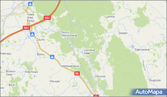 mapa Lipińskie Małe, Lipińskie Małe na mapie Targeo