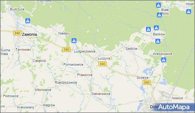 mapa Łuczyna, Łuczyna na mapie Targeo