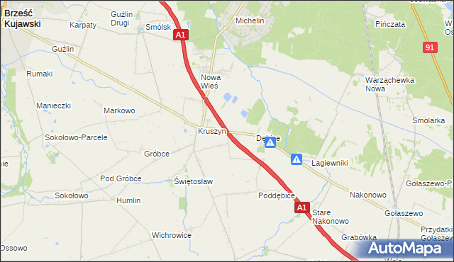 mapa Ludwinowo gmina Włocławek, Ludwinowo gmina Włocławek na mapie Targeo