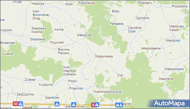 mapa Mazanówka, Mazanówka na mapie Targeo