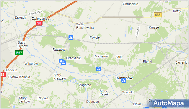 mapa Michałów gmina Klembów, Michałów gmina Klembów na mapie Targeo