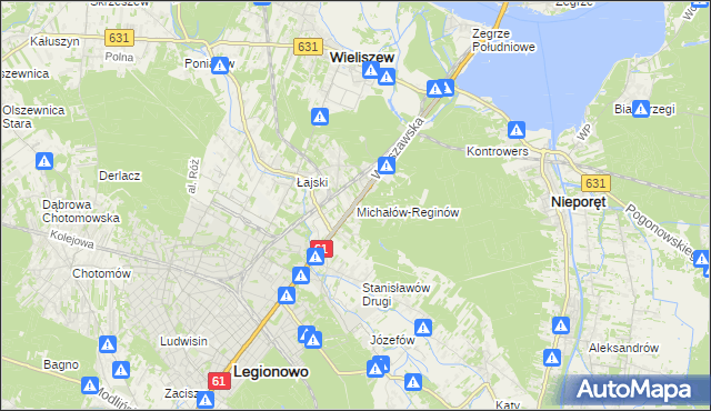 mapa Michałów-Reginów, Michałów-Reginów na mapie Targeo