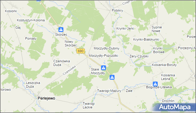 mapa Moczydły-Kukiełki, Moczydły-Kukiełki na mapie Targeo