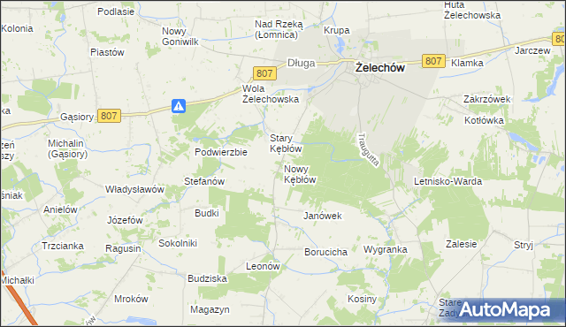 mapa Nowy Kębłów, Nowy Kębłów na mapie Targeo